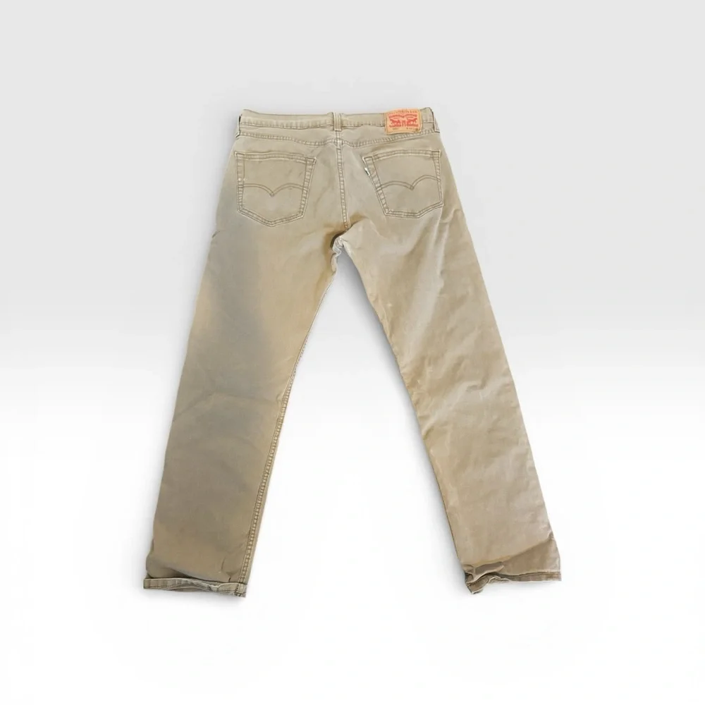 Levi's 505 Khaki Denim Jeans Distressed - Picture 2 of 10